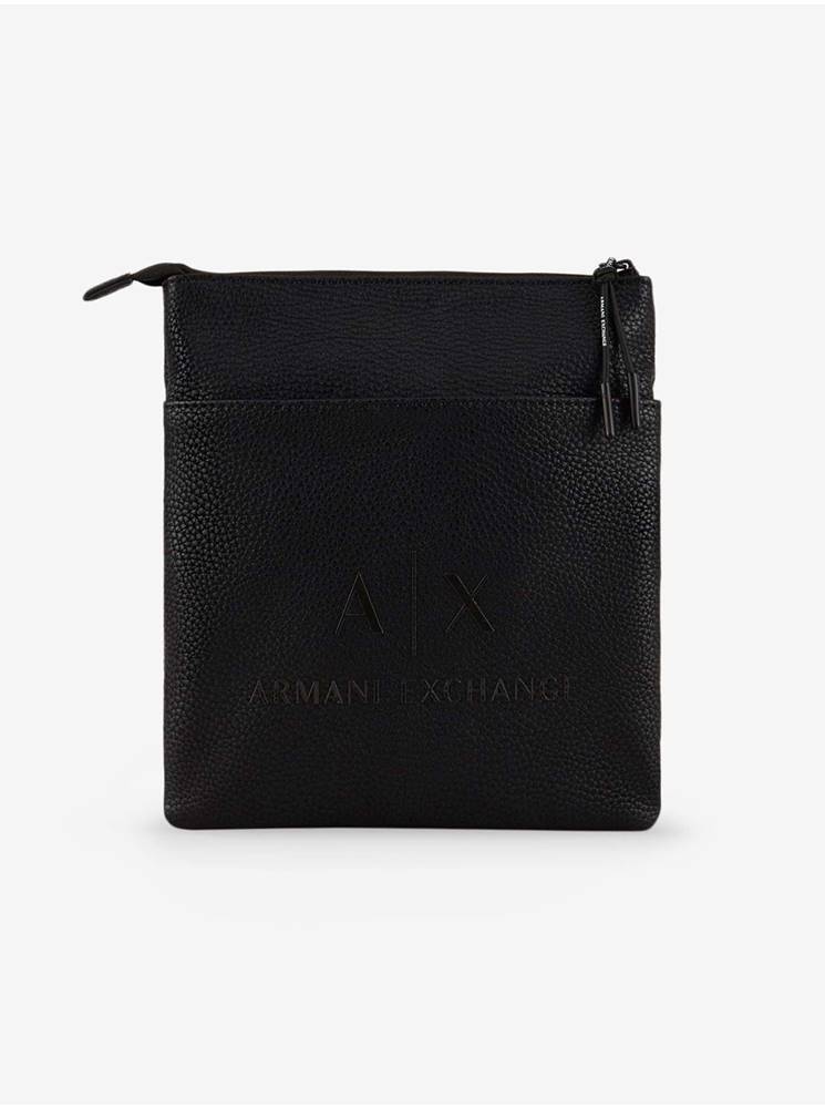 Armani Exchange Čierna pánska malá crossbody taška s nápisom Armani Exchange