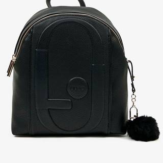 Čierny dámsky vzorovaný batoh s ozdobnými detailmi Liu Jo