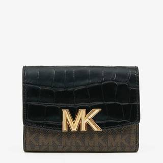 Čierno-hnedá dámska peňaženka s krokodýlím vzorom Michael Kors Karlie