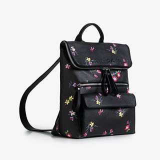 Čierny dámsky kvetovaný batoh Desigual Little Bia Nerano