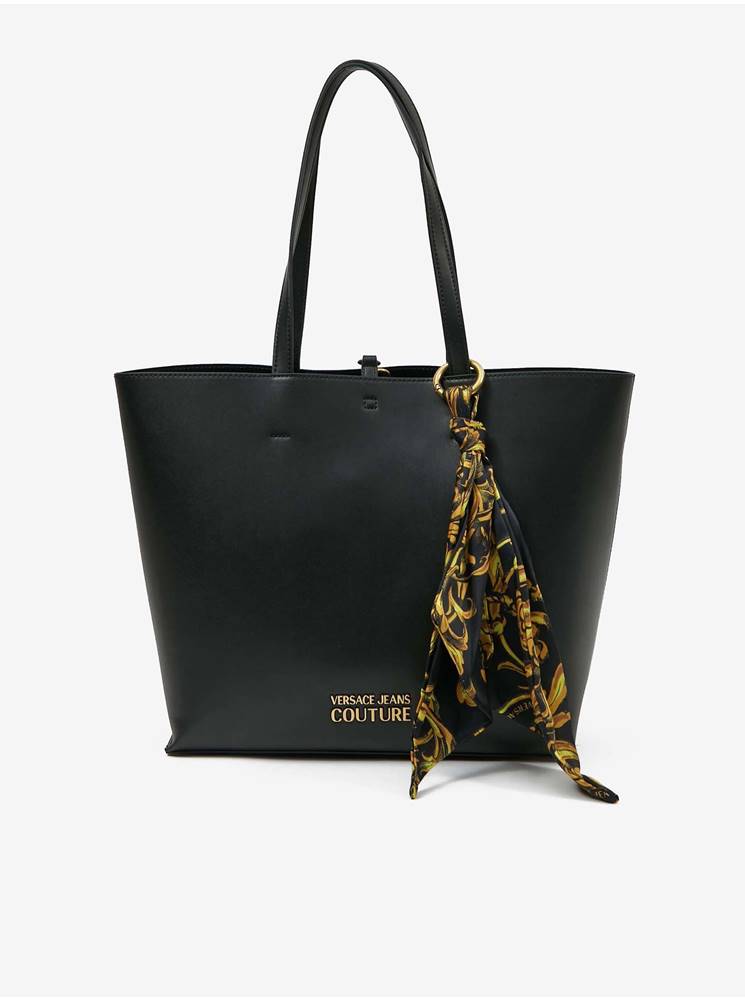 Versace Jeans Couture Čierna dámska veľká kabelka s ozdobnými detailmi Versace Jeans Couture
