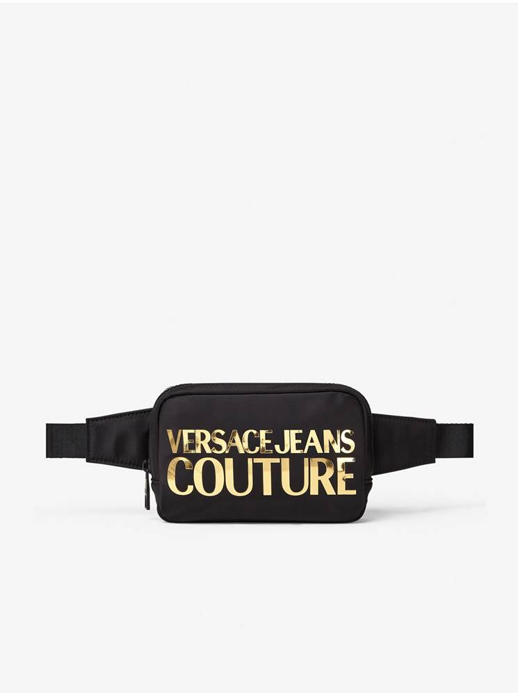 Versace Jeans Couture Čierna pánska ľadvinka s nápisom Versace Jeans Couture