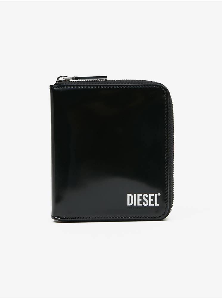 Diesel Čierna kožená peňaženka Diesel Pi-Zip