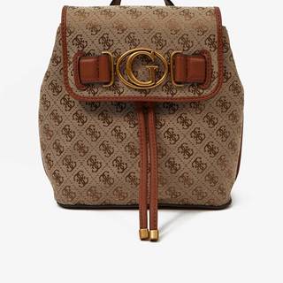 Hnedý dámsky vzorovaný batoh Guess Aviana