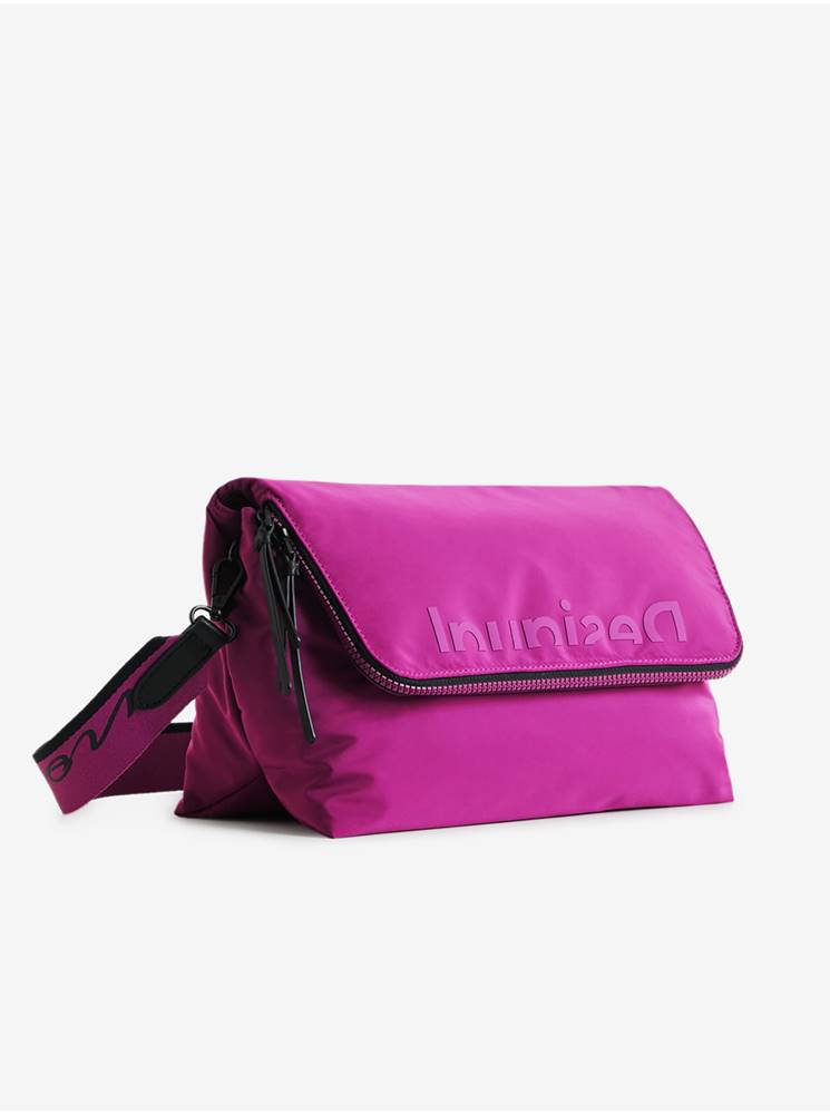 Desigual Ružovo-fialová dámska crossbody kabelka Desigual Logout Venecia Maxi