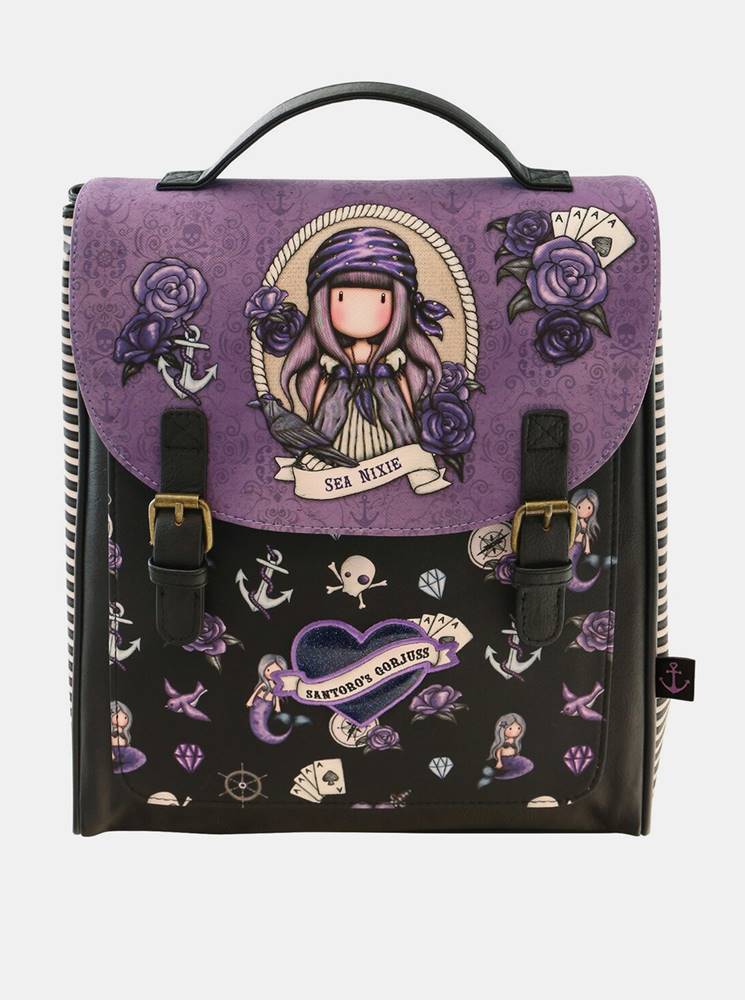 santoro Hnedo-fialový vzorovaný batoh